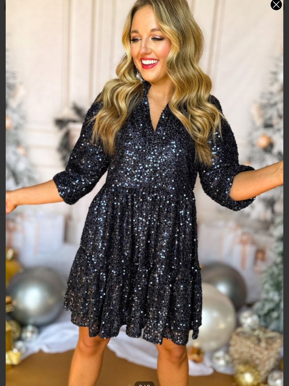 SSYS The Label. The Gloria Navy Sequin dress size XS. NWOT